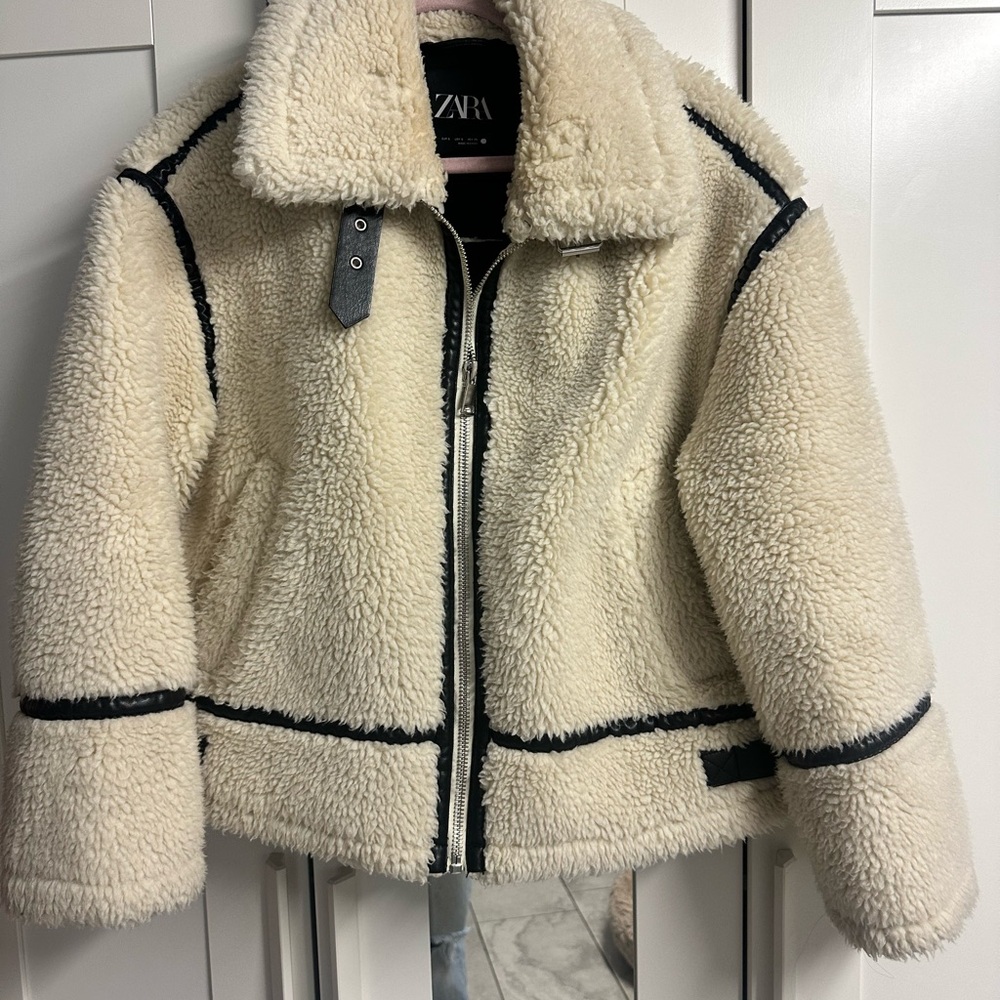 Zara Cream Shearling Jacket